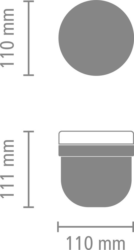 Brabantia Make & Take Pot de yaourt à emporter - 0 l - Plastique - Gris clair