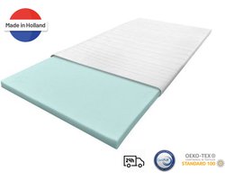 Nirwana Bedden Topper 160x220 - Topmatras - Topdekmatras- 7cm dik - HR Koudschuim - Afritsbaar en wasbaar - CertiPUR® Gecertificeerd - Medium Hardheid - Matrastopper