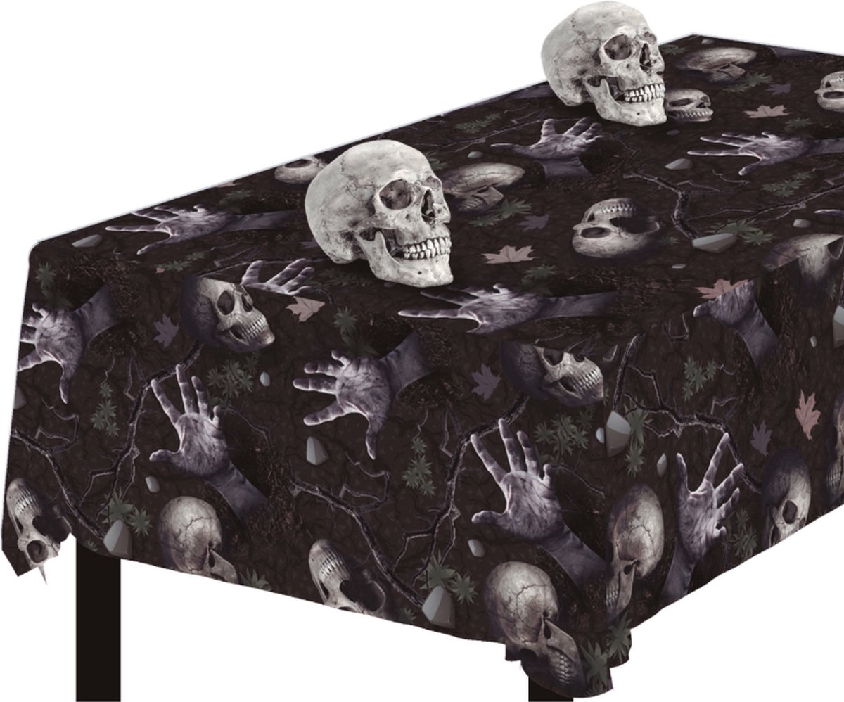 Fiestas Guirca - Tafelkleed Zombie Hand Halloween - 137 x 274 cm - Halloween - Halloween Decoratie - Halloween Versiering