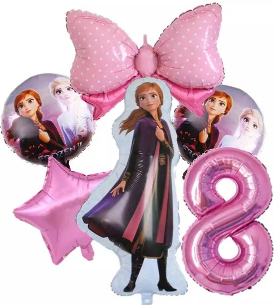 Frozen Ballonset 8 jaar (6-delig) folie ballon Verjaardagsdecoratie