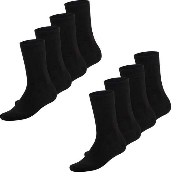 Gotzburg 8 Paar Zwarte Sokken - Sokken Heren 43-46 - sokken dames en heren - Cadeau