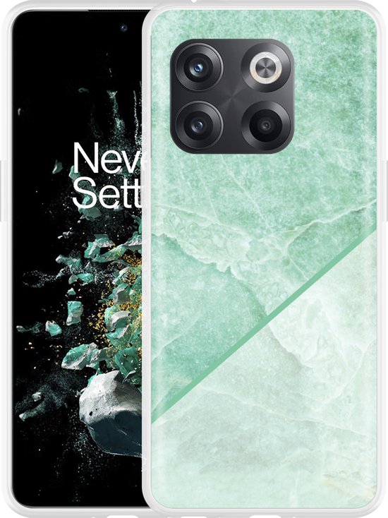 Foto: Hoesje geschikt voor oneplus 10t green marble