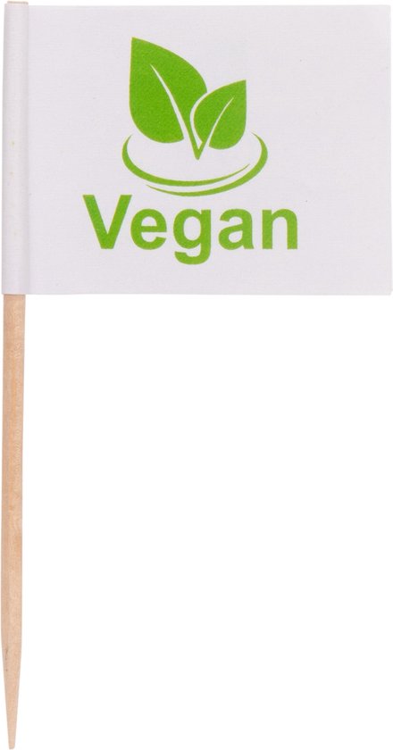 Cocktailprikker met vlaggetje - Vegan - 65mm