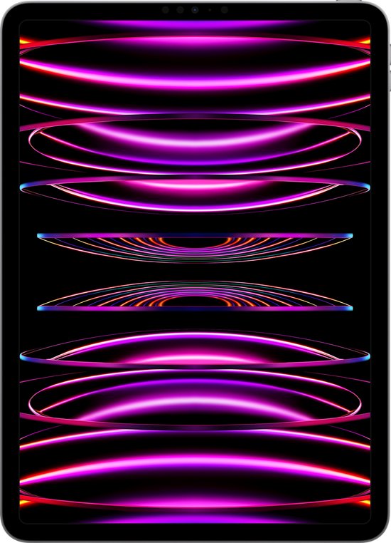 iPad Pro met een paars paars abstracte wallpaper.