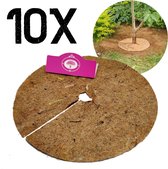 10x kokosschijf Ø30cm - Plantbescherming - Afdekring - Vorstbescherming - Geen onkruid- Vochtvasthoudend