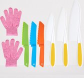 Couteaux pour enfants - cuisine pour enfants - set de cuisine - set de cuisine 7 pièces pour enfants - 6 couteaux - gants - set de couteaux - set de couteaux pour enfants - cadeau sinterklaas pour enfants - cadeau de noël pour enfants - speelgoed
