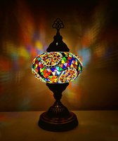 Lampe de table turque faite à la Handgemaakt Éclairage d'ambiance Lampe de nuit orientale cercles multicolores