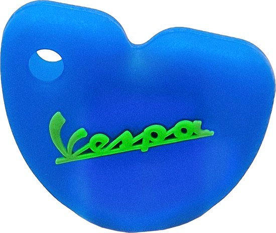 Vespa Siliconen Sleutelhoesje - Blauw met Groene letters - Blauw met Groen