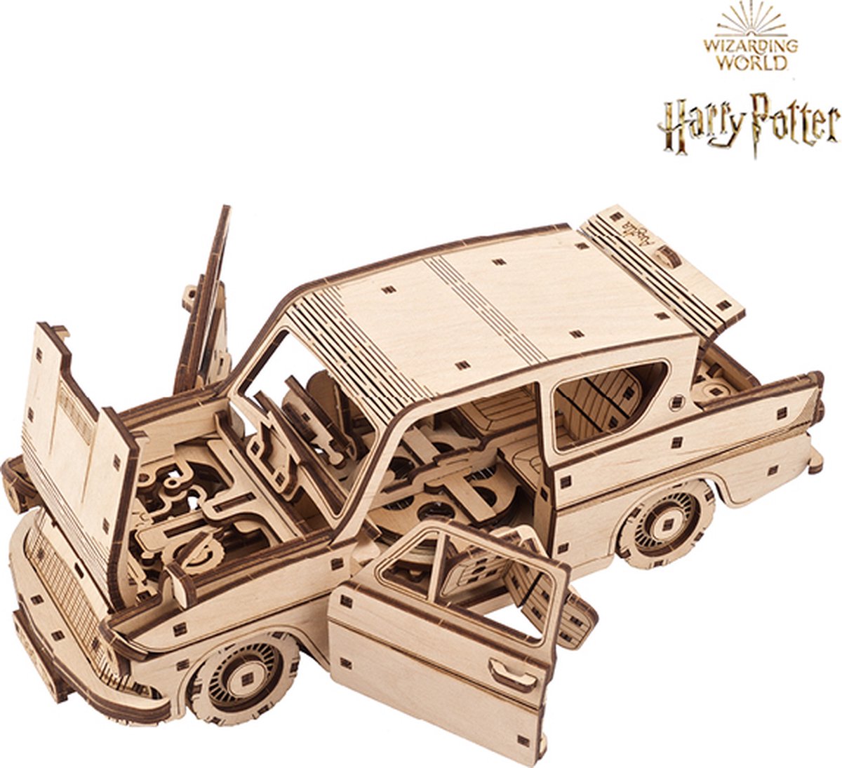 UGEARS 3D Modelbouw - Flying Ford Anglia™ - Harry Potter™ - Mechanisch Bouwpakket Hout - Educatief Speelgoed — afbeelding 8