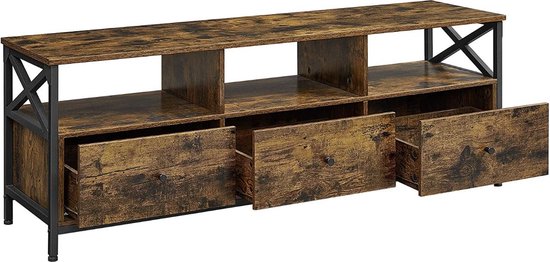 MIRA Home - tv meubel - kast - bruin - spaanplaat/ijzer - 147x40x50cm