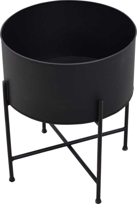 LOFT42 Flora Staande plantenbak Rond Zwart - Metaal - Ø40