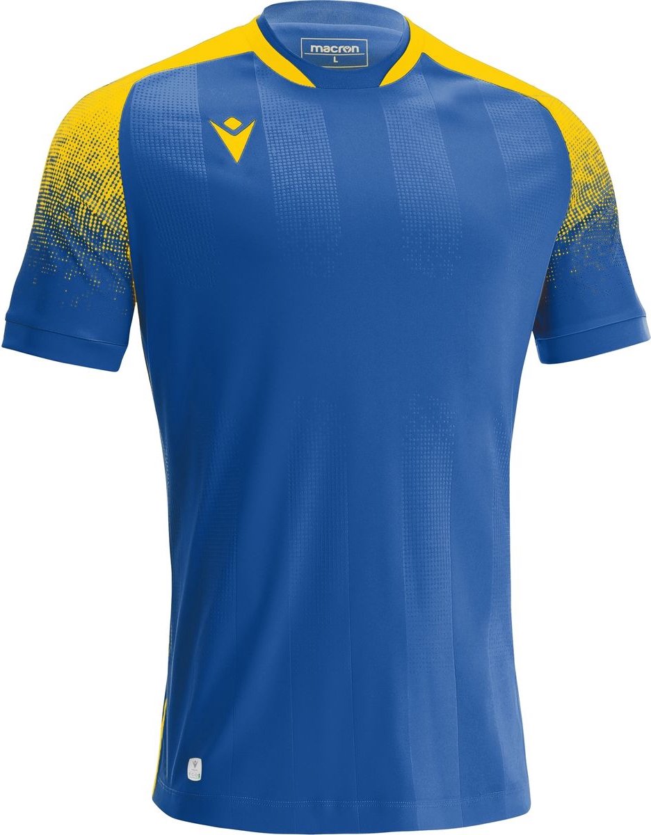 Macron Alioth Shirt Korte Mouw Heren - Royal / Geel | Maat: XL