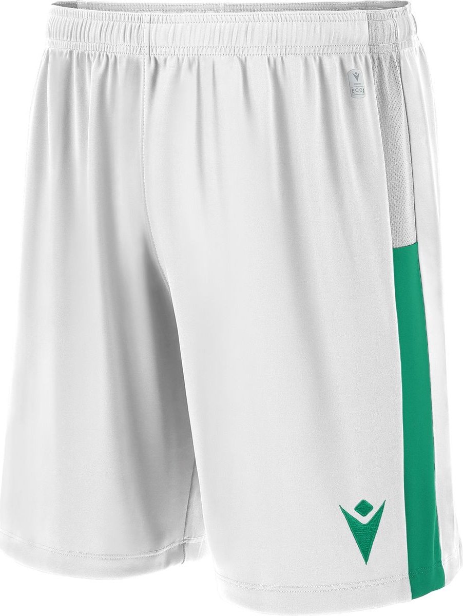 Macron Skara Short Heren - Wit / Groen | Maat: XXL