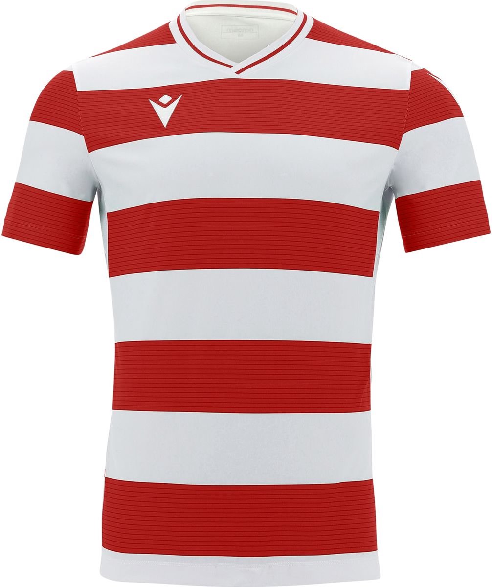 Macron Alcyon Shirt Korte Mouw Kinderen - Wit / Rood | Maat: 7-8 Y