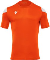 Macron Polis Shirt Korte Mouw Heren - Oranje / Wit | Maat: 4XL