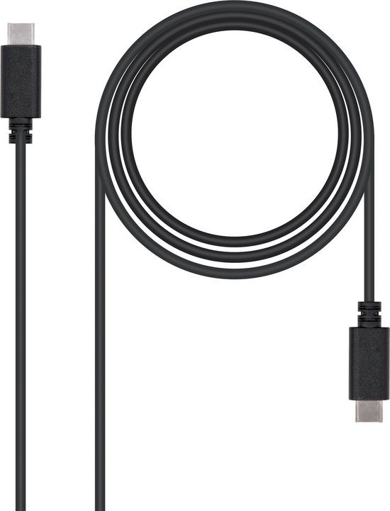 Nanocable USB 2.0, 2m câble USB USB C Noir