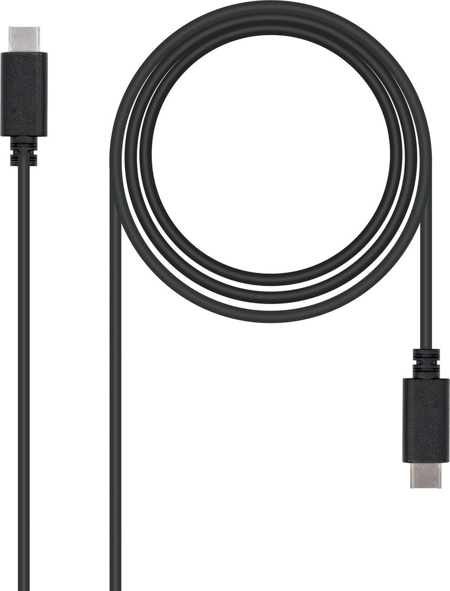 Nanocable USB 2.0, 2m USB-kabel USB C Zwart