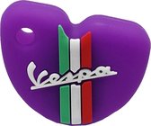 Vespa Siliconen Sleutelhoesje - Donker Paars met Witte letters - Donker Paars met Wit - Italiaanse Vlag