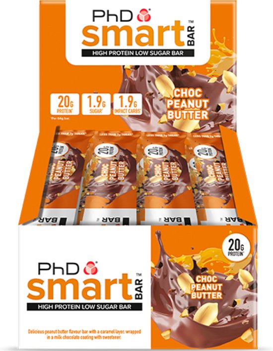 Barre Protéinée PhD Smart Bar Chocolat Beurre De Cacahuète - Lot De 12