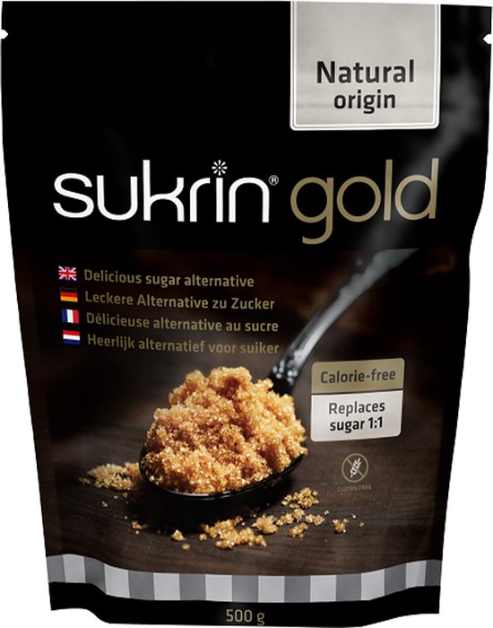 Sukrin Gold (500g) - Bevat Erythritol - 100% natuurlijk alternatief voor bruine suiker - Smaakt hetzelfde