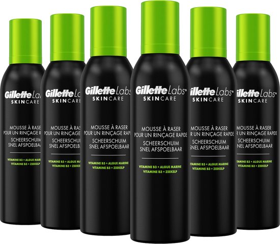 GilletteLabs Mousse À Raser Pour Un Rinçage Rapide - Pour Homme - 6 x 240ml  - De Gillette | bol.com