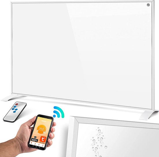 ZAAK. Kessmart 550 Watt Wifi infrarood verwarmingspaneel kachel - 12 m2 - Vrijstaand of wandmontage