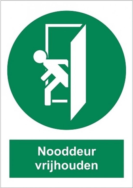 Panneau lumineux Gardez la porte de secours dégagée 15x20 cm