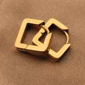 Gading® vierkante dames klapoorringen RVS goud oorringen voor dames -13mm