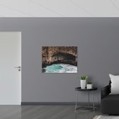 WallClassics - Poster Glanzend – Zeewater Onder de Rotsen - 100x75 cm Foto op Posterpapier met Glanzende Afwerking