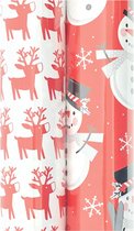 Kerstmis cadeaupapier - assortiment inpakpapier voor Kerst - 6 meter x 70 cm - 2 rollen