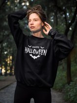 Halloween Trui - Happy Halloween (MAAT XS - UNISEKS FIT) - Halloween kostuum voor volwassenen - Dames & Heren