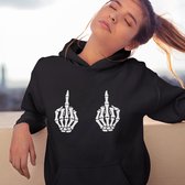 Halloween Hoodie - Two Middle Fingers (MAAT 4XL - UNISEKS FIT) - Halloween kostuum voor volwassenen - Dames & Heren