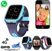 GPSHorlogeKids - GPS horloge kind – smartwatch voor kinderen – WhatsApp – 4G videobellen – spatwaterdicht – GPS tracker – SOS alarm – incl. simkaart en online installatie hulp – Fox Blauw