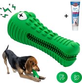 Brosse à dents (+ DENTIFRICE) Dog Milk Geur Saveur et Squeak Chiens Jouets - Crocodile Green - Dutchwide®