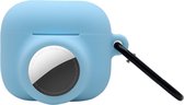 2 in 1 AirPods 3 en Airtag Case - Beschermhoes - AirPods 3 Cover - AirPods 3 AirTag Hoesje - Geschikt voor Apple Airpods 3 - blauw
