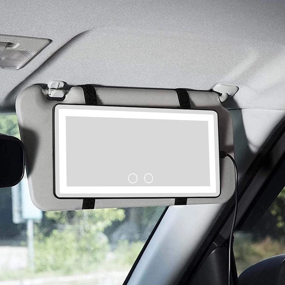 Auto Zonneklep Zonneklep Met Make-upspiegel Licht Compatibel for Renault Koleos 2008-2016 Accessoires 964005494R 96401JY65A (Color : B