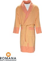 Romana Products Telly Gelin - Badjas Unisex - Kamerjas - Ochtendjas - Oranje - Maat S/M - Katoen - Sauna Wellness