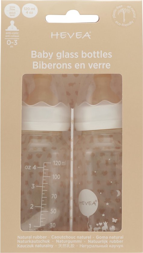 Standard Neck Baby Glass Bottles Two-Pack 120ml/4oz
