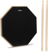 Drum Pad oefenen - oefenpad drumstel 12 inch praktijk drum pad voor het oefenen van de drum zwart