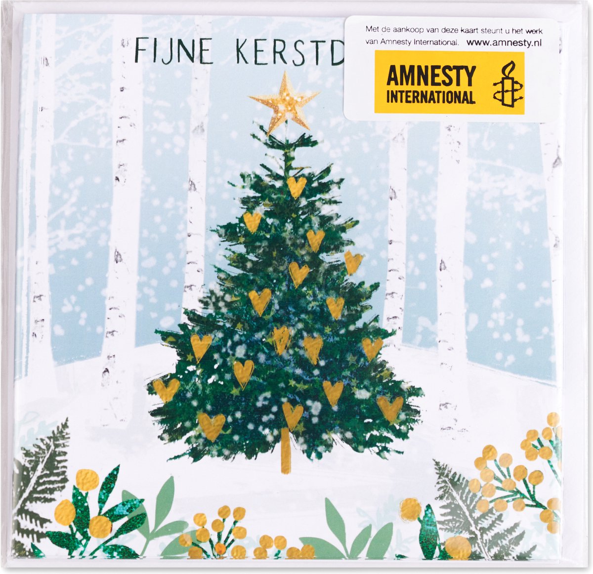 3 Pakjes kerstkaarten Amnesty, Kerstboom , 8delig