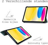 Hoesje Geschikt voor iPad 2022 Hoes Case Tablet Hoesje Tri-fold - Hoes Geschikt voor iPad 10 Hoesje Hard Cover Bookcase Hoes - Donkergroen