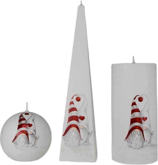 Kaarsen - Set - Handgeschilderd - kerstman - kerst - kerstverlichting