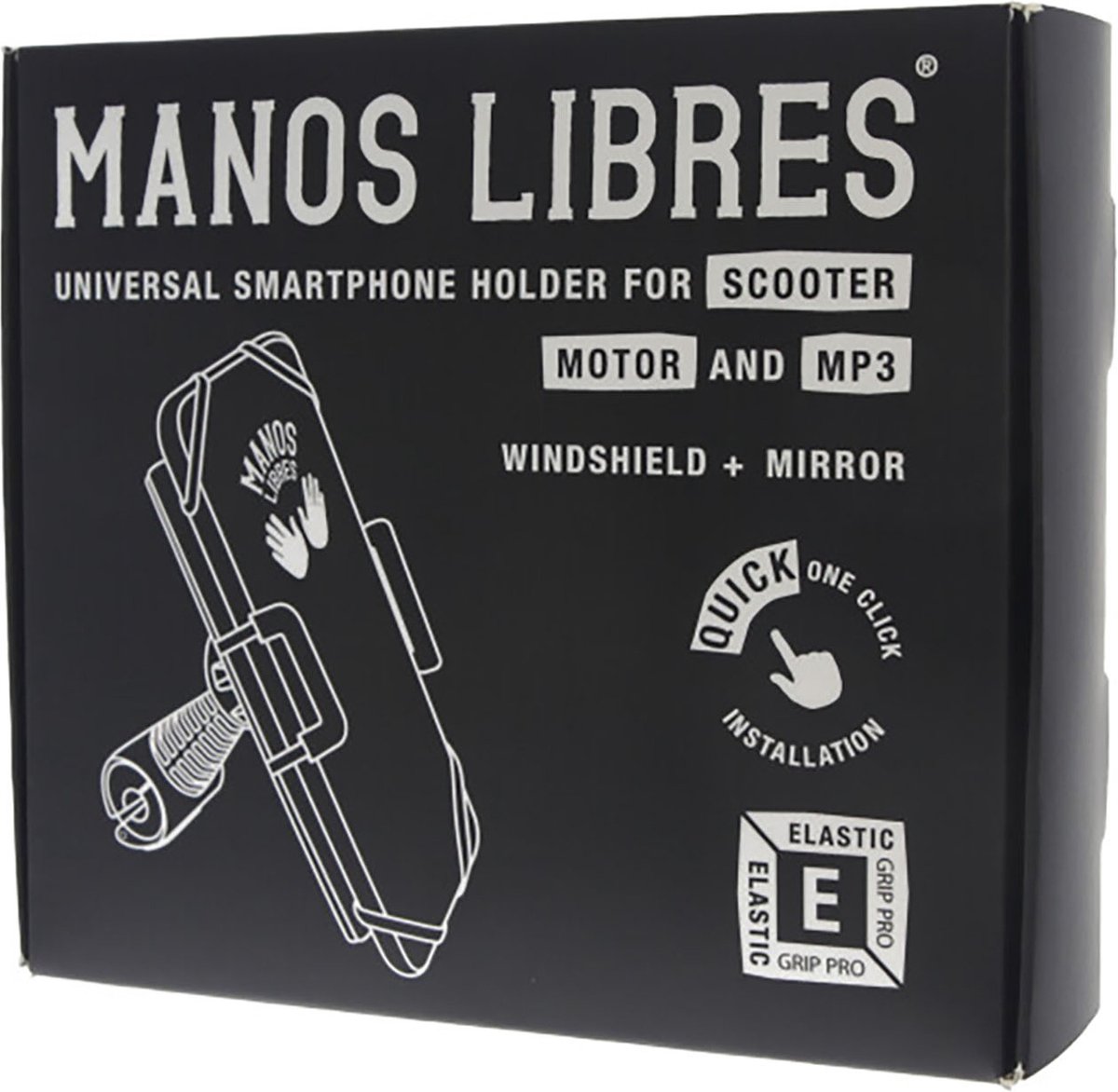 Telefoonhouder voor Scooter - Motor - MANOS LIBRES - MODEL E Pro- Spiegel Bevestiging - Universeel - Zwart - Piaggio - Vespa - Zip – foto 7
