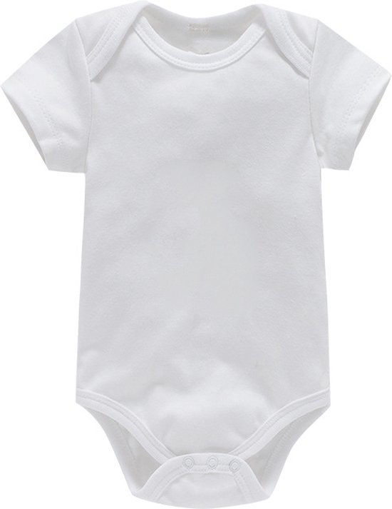 baby jumpsuit korte mouw tas scheet jurkje wit(3M)