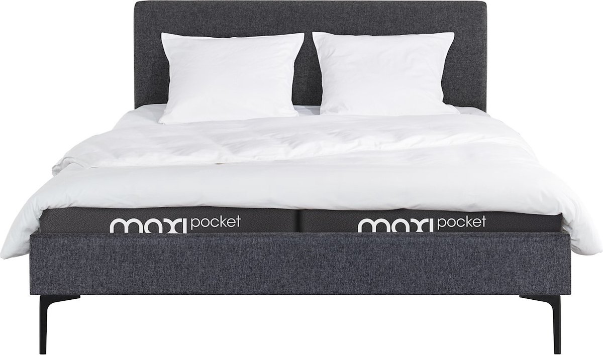 Beddenreus Comfort Bed Novel met lattenbodem en Maxi Pocket matras - 160 x 200 cm - antraciet