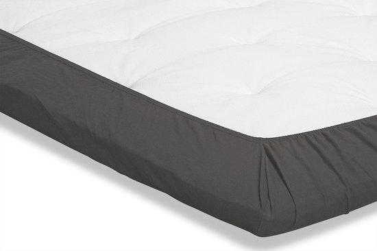 Beter Bed Select Hoeslaken Beter Bed Select Perkal topper - 80/90 x 200 cm  - donkergrijs | bol.com