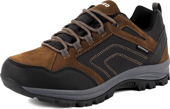 GEWEO Chaussures de randonnée Homme - Chaussures de randonnée Imperméables - Imperméables et Respirantes - Chaussures pour femmes Trekking Randonnée Plein air - Universal - Marron - Taille 45