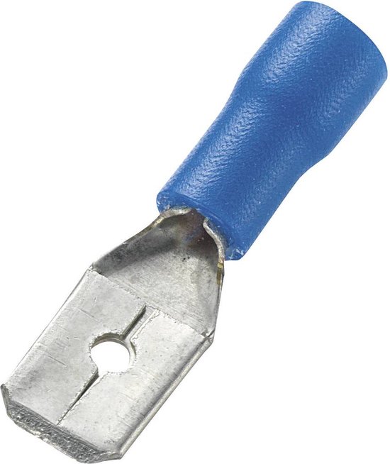 Platte steekhulzen, steekbreedte 6,35 x 0,8 mm, platte stekker, deels geïsoleerde kabelconnector van koper, vertind FDD (250, 4,0-6,0 mm² (breedte 6,35 mm geel