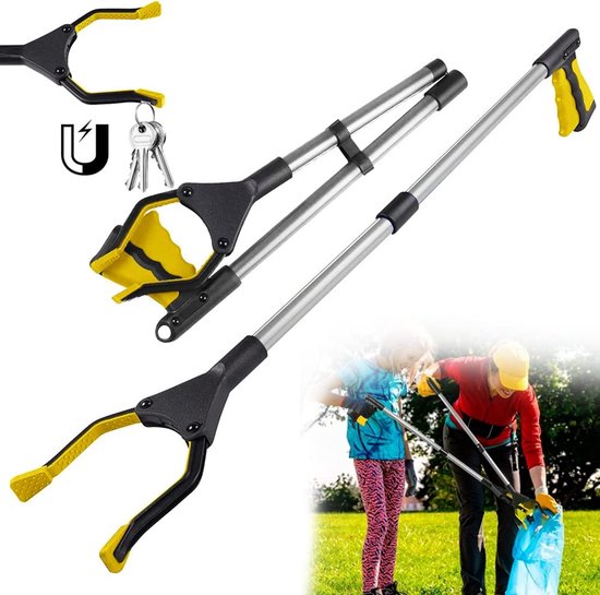 Pince à Bûches Et Ramasse-déchets - En Acier Inoxydable, Longueur 60 Cm - Pliable, Pour Feu De Camp, Jardin, Nettoyage