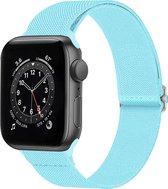 Horloge Band Geschikt voor Apple Watch 1-8 / SE (38/40/41 mm) Bandje Nylon Met Verstelbare Gesp - lichtblauw
